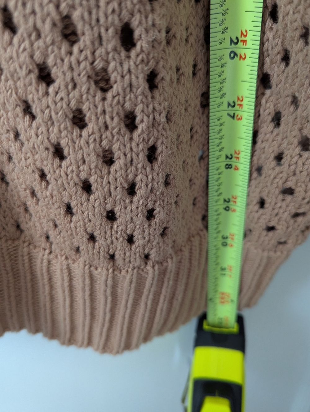Aerie Open Knit Oversized Polo Sweater in Brown/Tan 100% Cotton Size XL NEW NWT - Picture 6 of 8